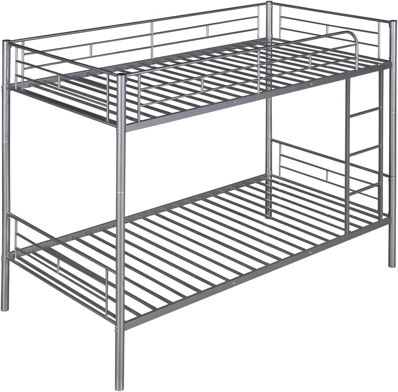 Alt view image 6 of 7 - Anysun Metal Bunk Bed Twin over Twin, Twin Bed Frame for Kids Adults, Bunk Bed Convertible into 2 Beds, Gray
