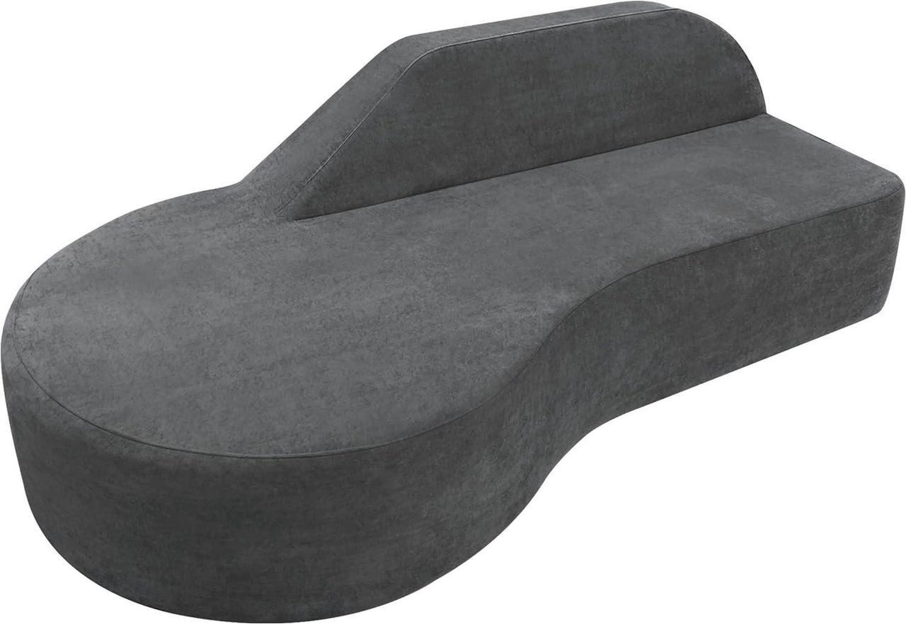 Alt view image 7 of 7 - Aukfa Curved Sofa Couch, Cream Couch, Comfy Luxury Sofa, Plush Couches, Minimalist Style Modern Large Loveseat for Living Room Apartment, Grey