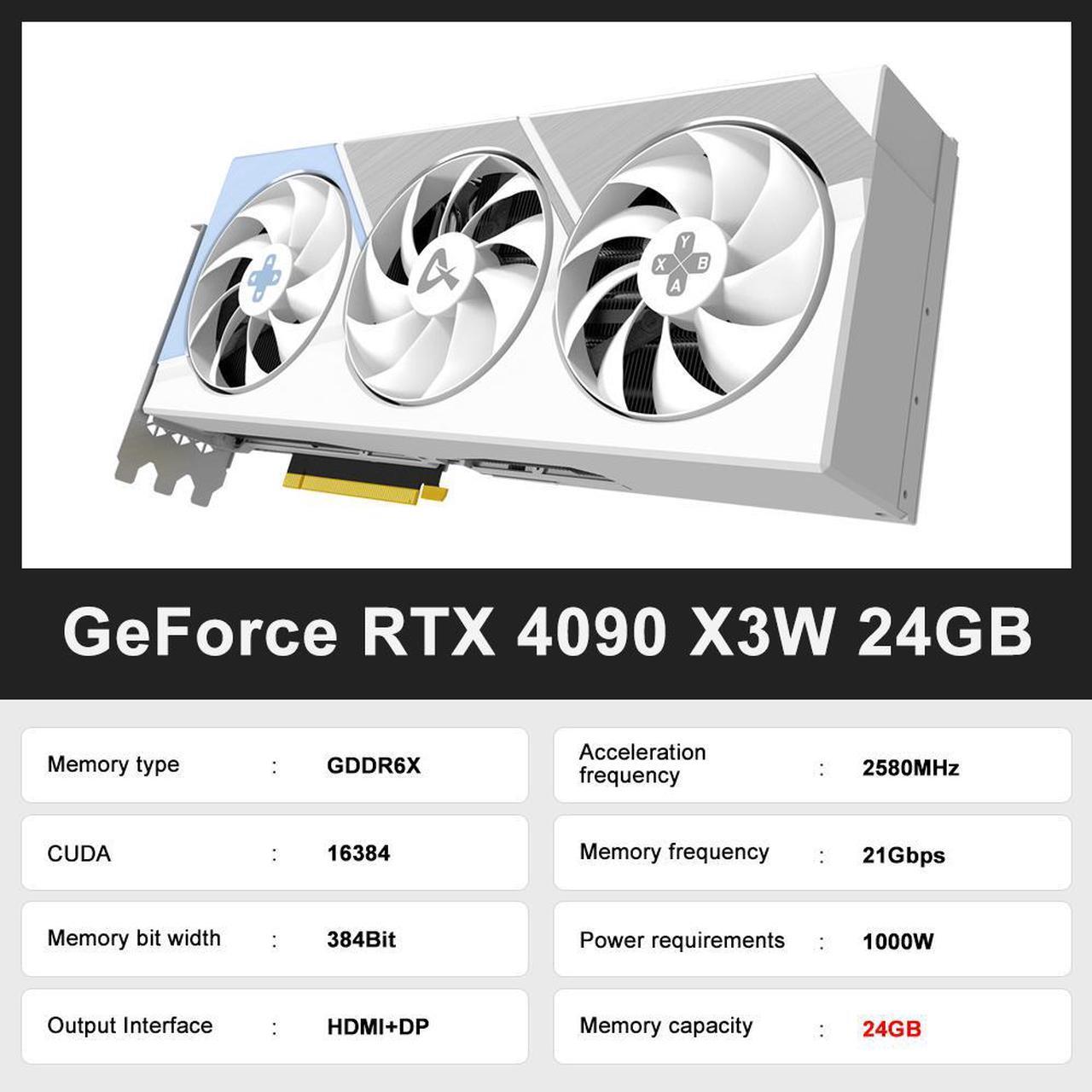 Alt view image 2 of 7 - Inno3D AX New GeForce RTX 4090 X3W 24G Video Card GDDR6X NVIDIA GPU 4NM 24GB 384Bit 12Pin 16384 CUDA Gamer Video Card