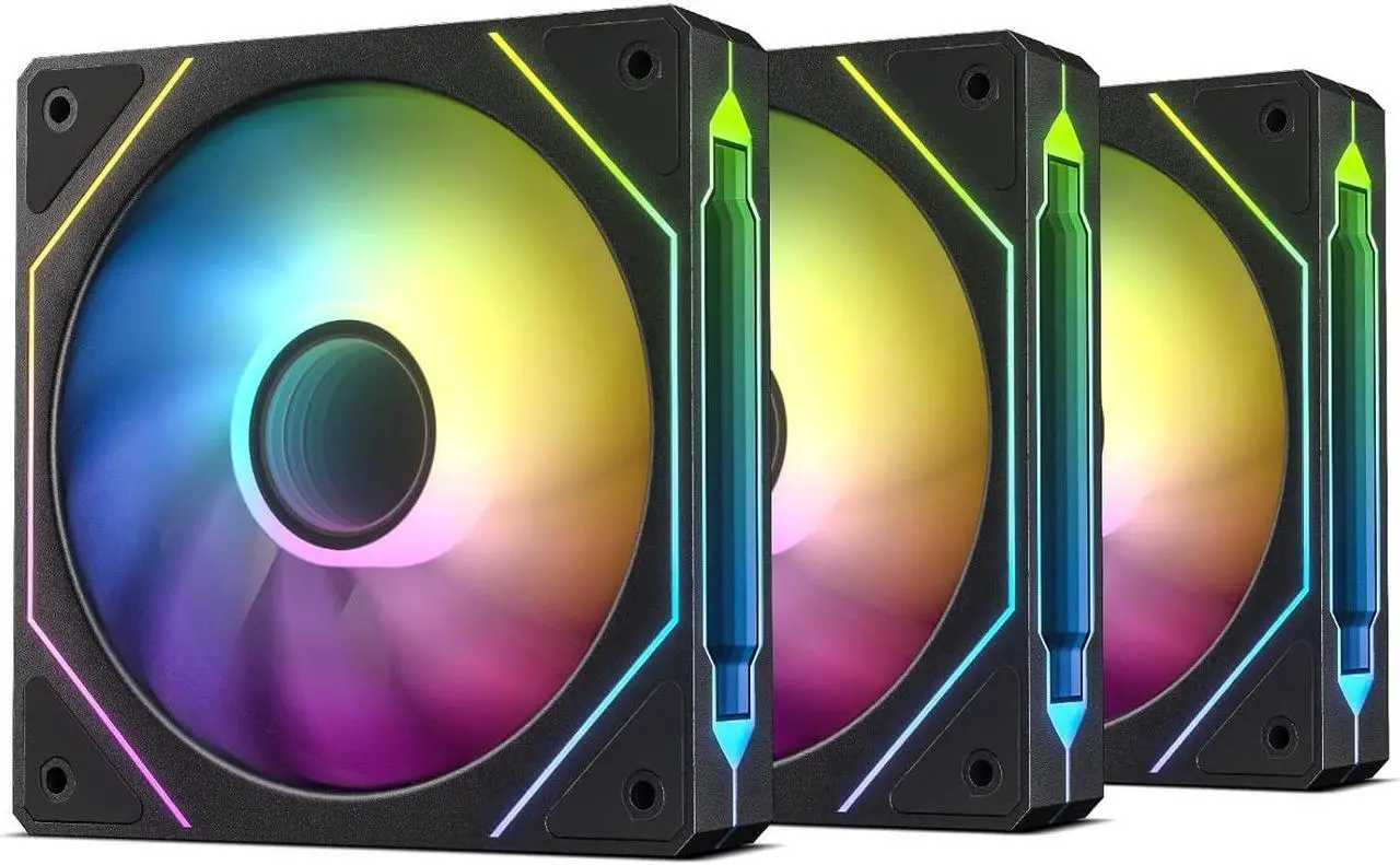 Main image of DARKROCK F120-3 in 1 120 mm Infinite Mirror Design Case Fans with PWM Control & ARGB Effect, Hydraulic Bearing for Low-Noise Operation - Suitable for Most PC Cooling Systems - Black