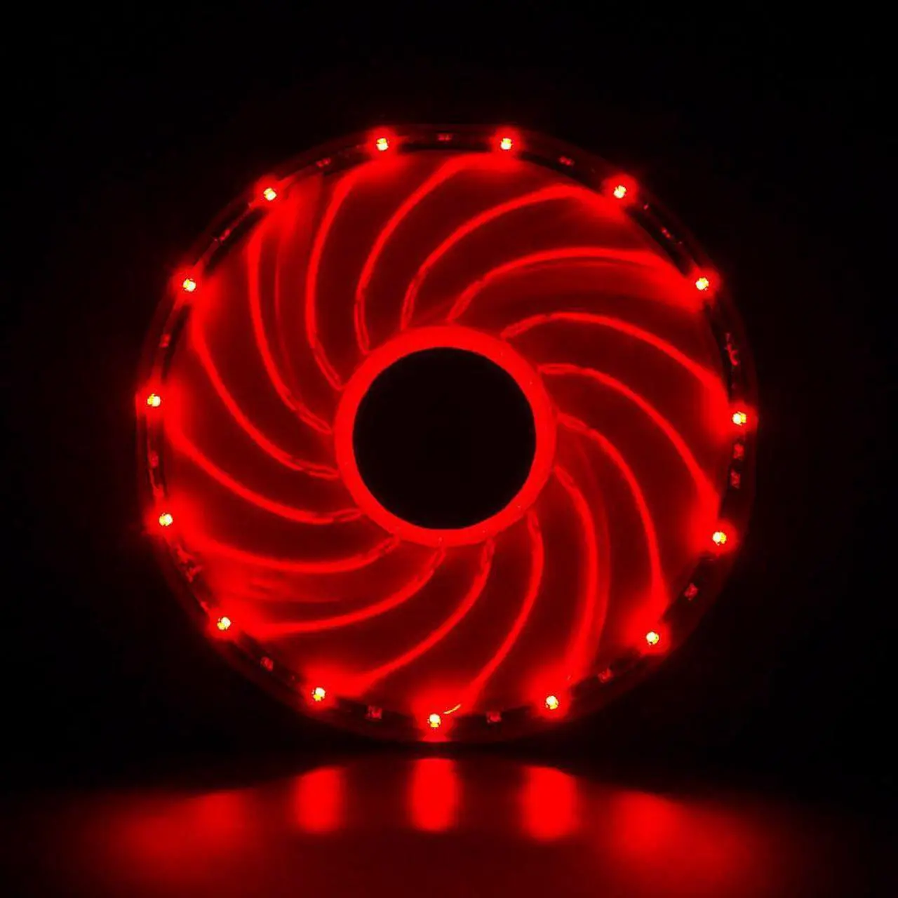Alt view image 2 of 6 - 2pcs Vetroo 120mm Red case fan with 15 LED Cooling Fans for Computer PC Case, CPU Cooler and Radiator Red
