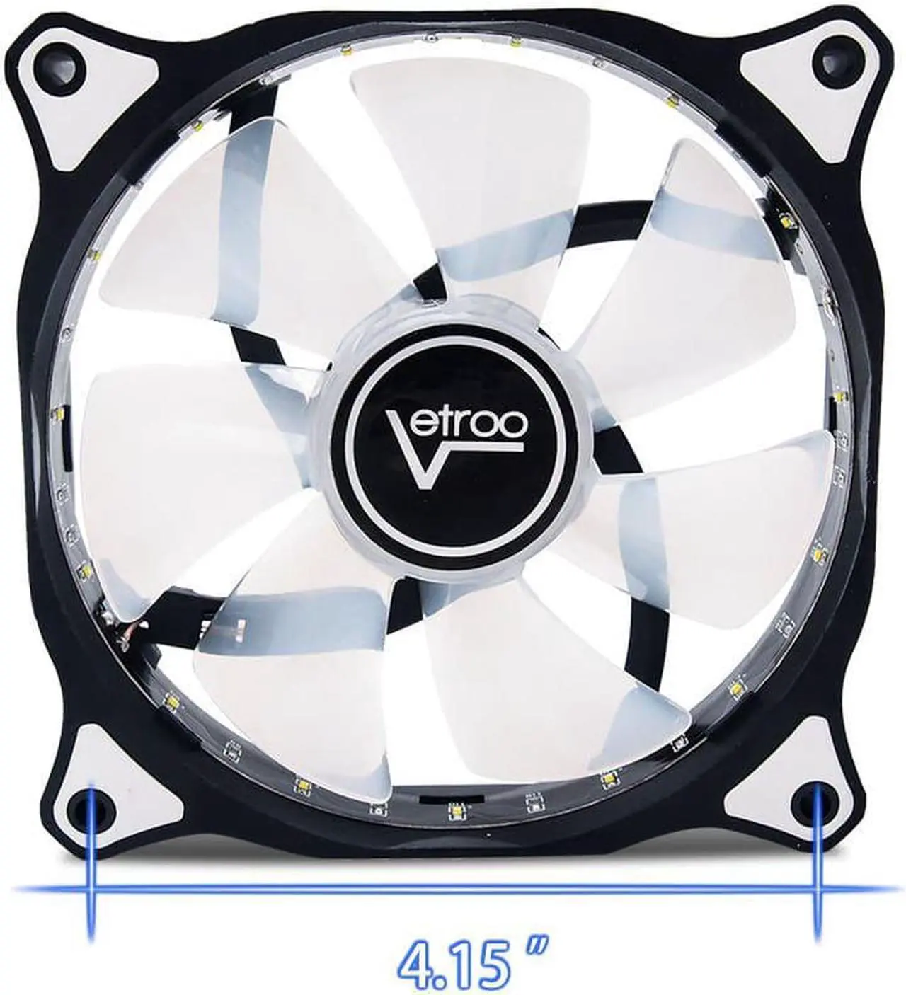 Alt view image 3 of 6 - 2pcs Vetroo 120mm Red case fan with 15 LED Cooling Fans for Computer PC Case, CPU Cooler and Radiator Red