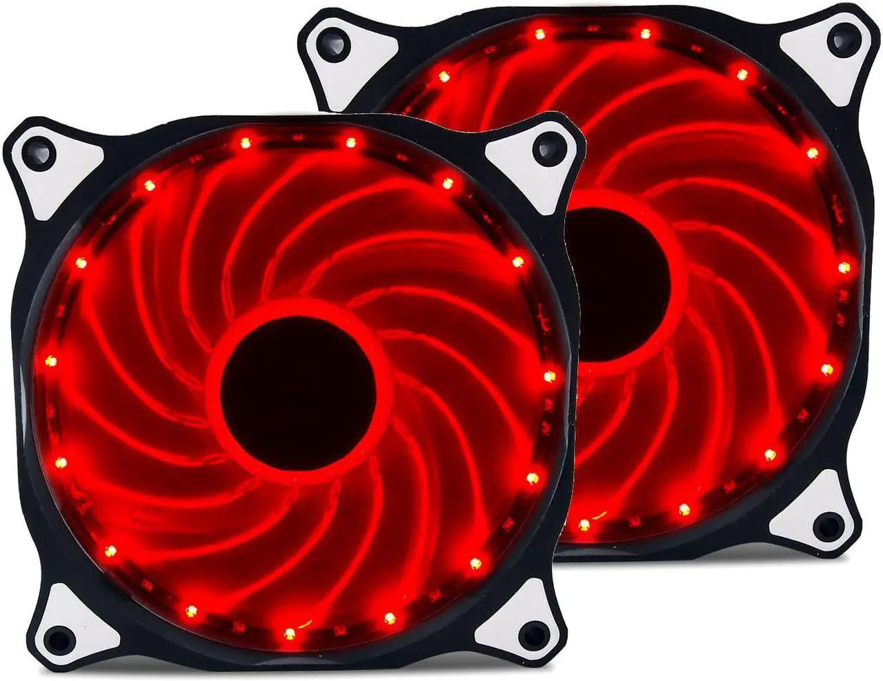 Main image of 2pcs Vetroo 120mm Red case fan with 15 LED Cooling Fans for Computer PC Case, CPU Cooler and Radiator Red