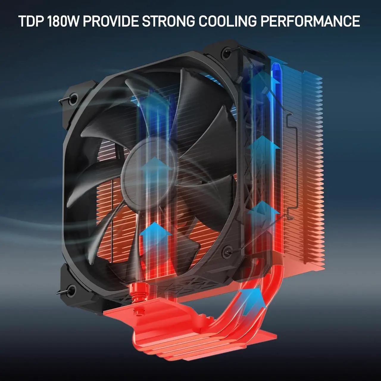 Alt view image 5 of 7 - DARKROCK PX4 CPU Air Cooler High-Performance 180w TDP 4 Copper Heat Pipes CPU Cooler Cover 120MM PWM Fan Low Noise - Intel LGA 1700/1200/115X, AMD AM5/AMD4 All Black
