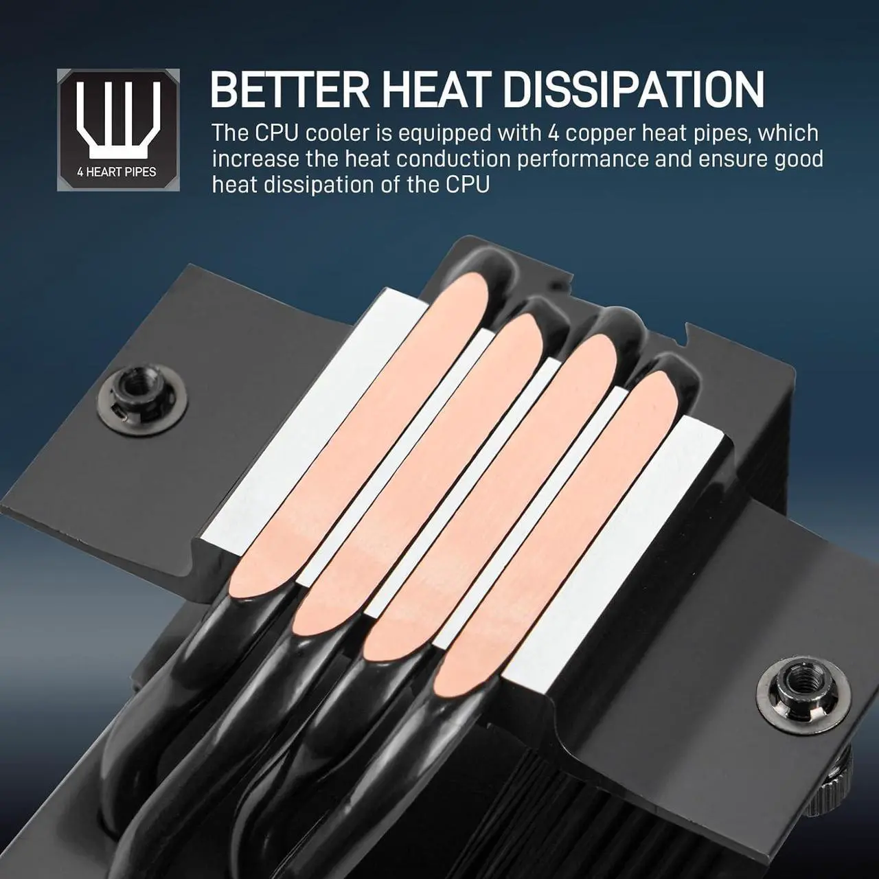 Alt view image 4 of 7 - DARKROCK PX4 CPU Air Cooler High-Performance 180w TDP 4 Copper Heat Pipes CPU Cooler Cover 120MM PWM Fan Low Noise - Intel LGA 1700/1200/115X, AMD AM5/AMD4 All Black
