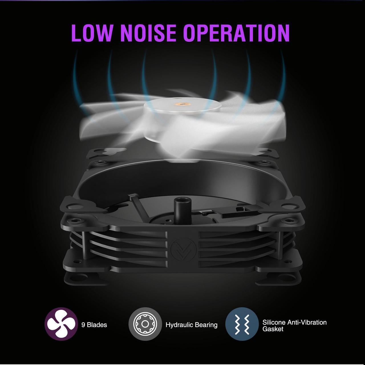 Alt view image 5 of 7 - Vetroo V240 Liquid CPU Cooler 240mm Addressable RGB Pump PWM & FDB Fans AIO Water Cooler with Controller Hub for Intel LGA 1700/1200/115X AMD AM5/AM4 for Gaming Console - Black