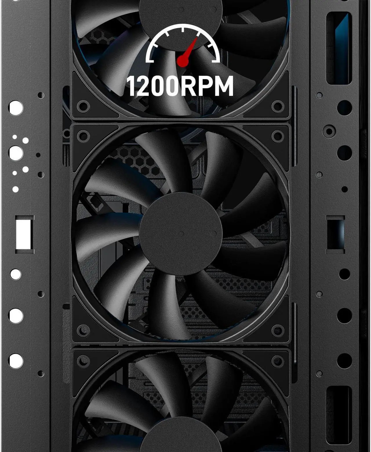 Alt view image 4 of 7 - DARKROCK 3-Pack 120mm Black Computer Case Fans High Performance Cooling Low Noise 3-Pin 1200 RPM Hydraulic Bearing Quiet Long Life Up to 30,000 Hours 5 Years Warranty