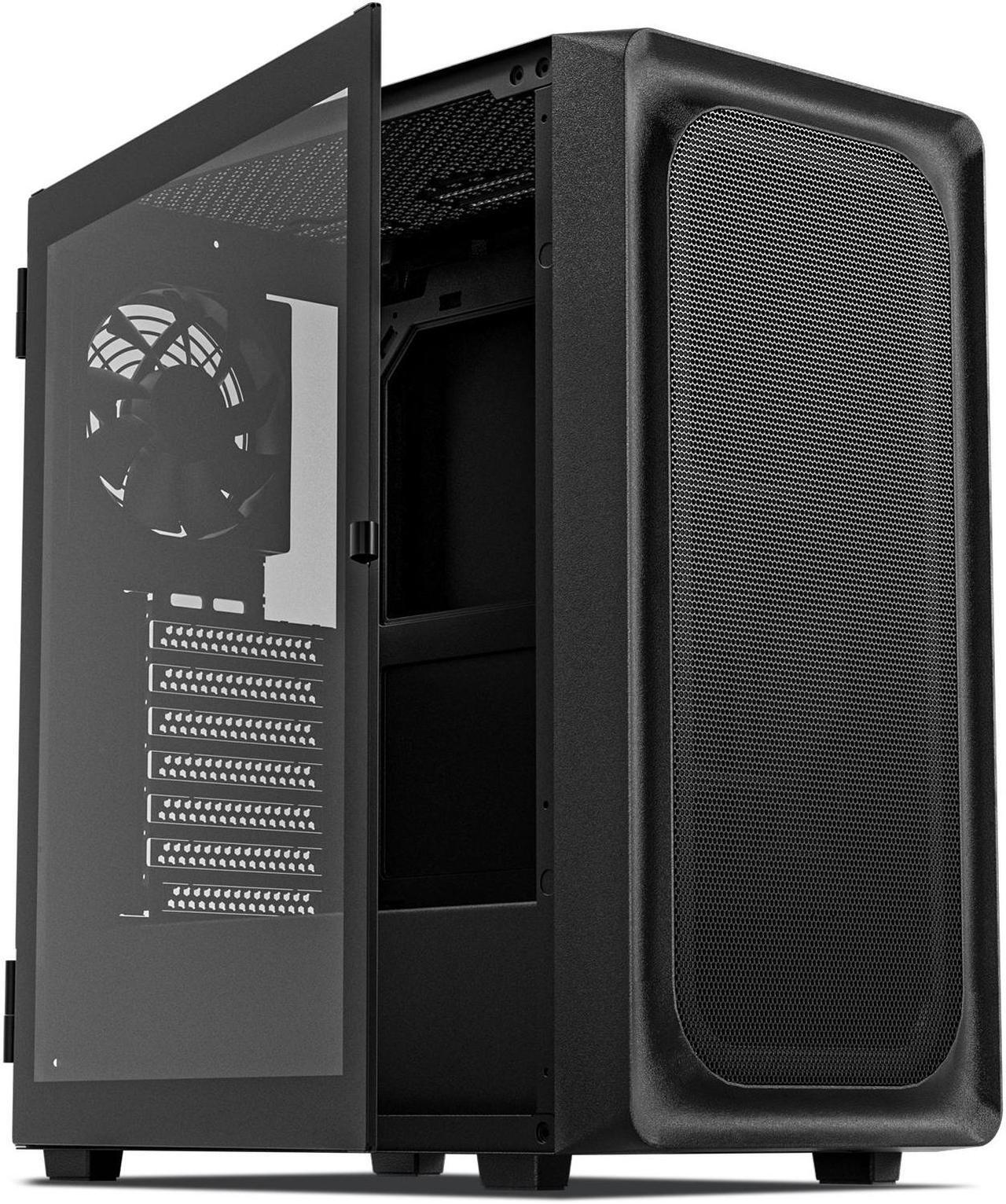Main image of DARKROCK EC2 Black ATX Mid Tower PC Case, Type-C Ready, Supports 50 Series Graphics Cards, Tempered Glass Side Panel, up to 8 x 120mm Cooling Fans & 1 x 360mm Radiator, 1 x Pre-Installed Fan