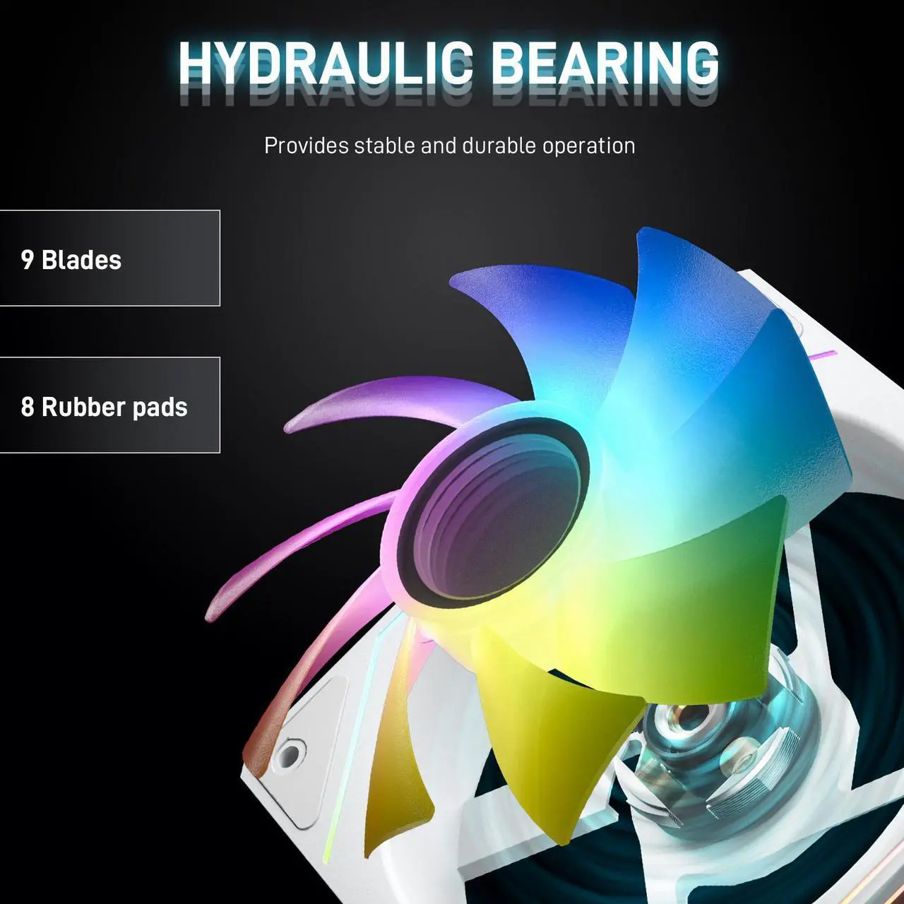Alt view image 6 of 7 - DARKROCK F120-3 in 1 120 mm Infinite Mirror Design Case Fans with PWM Control & ARGB Effect, Hydraulic Bearing for Low-Noise Operation - Suitable for Most PC Cooling Systems - White