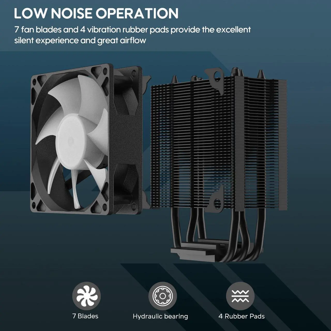 Alt view image 5 of 7 - Vetroo V3 CPU Air Cooler w/ ARGB Lighting and PWM Smart Control - Compact Design with Height of 133mm & 92mm Fan, Direct Heat Pipes, Aluminium Fins, for AMD AM4/AM5 & Intel LGA1851/1700/1200/115X