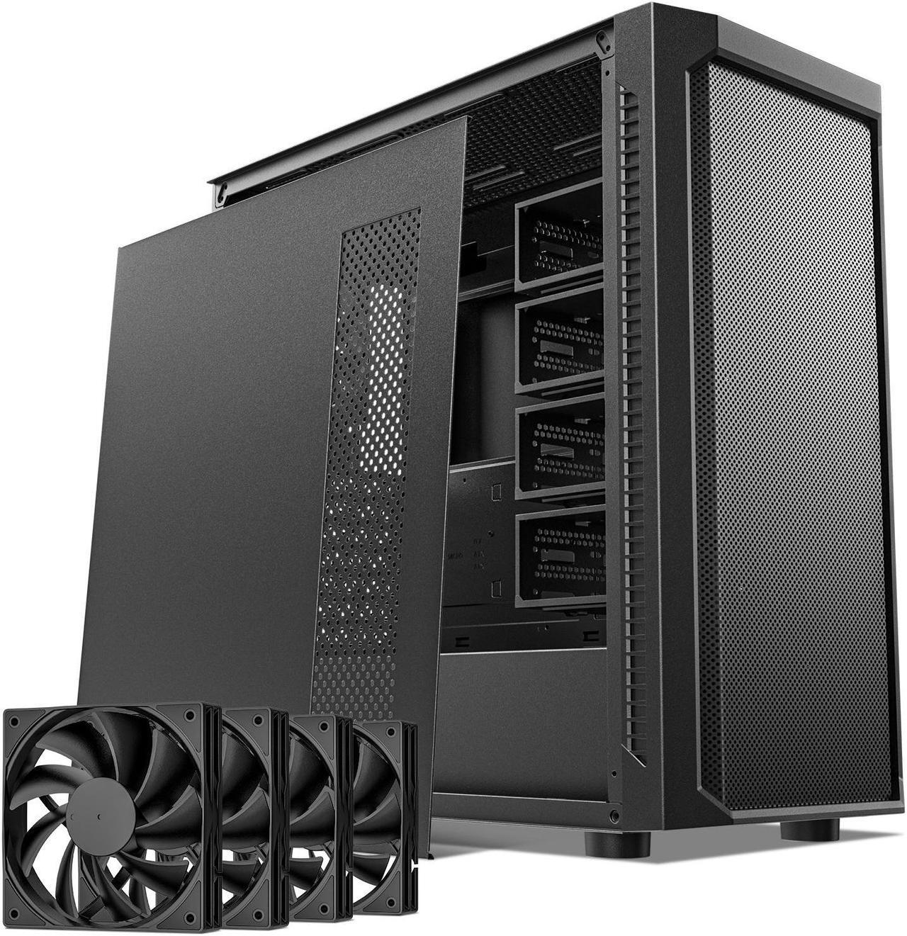 Main image of DARKROCK Classico Max Storage Master Case E-ATX Computer Case with 4x120mm Black Fan, 10 x3.5" HDD+3 x2.5" SDD USB 3.0 Ready 360mm Radiator Supported Vertical Slots for GPU Vertically Mount - Black