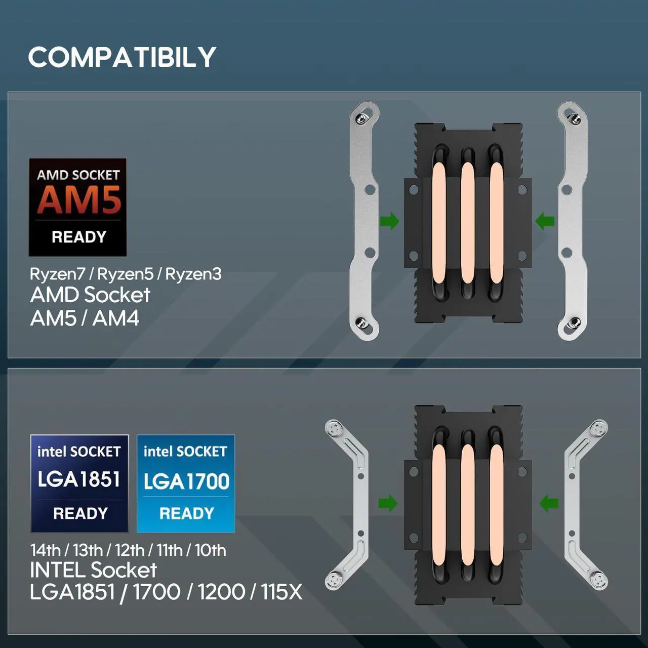 Alt view image 7 of 7 - Vetroo V3 CPU Air Cooler w/ ARGB Lighting and PWM Smart Control - Compact Design with Height of 133mm & 92mm Fan, Direct Heat Pipes, Aluminium Fins, for AMD AM4/AM5 & Intel LGA1851/1700/1200/115X