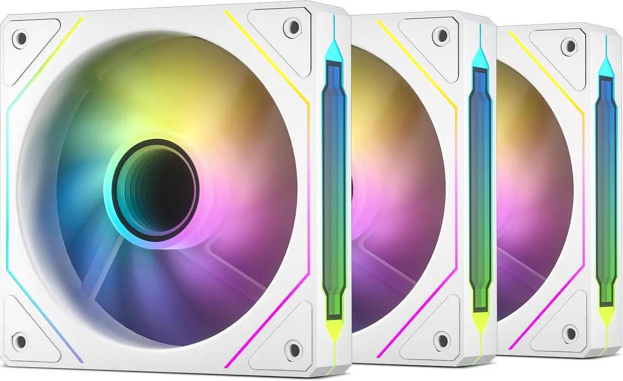 Main image of DARKROCK F120-3 in 1 120 mm Infinite Mirror Design Case Fans with PWM Control & ARGB Effect, Hydraulic Bearing for Low-Noise Operation - Suitable for Most PC Cooling Systems - White