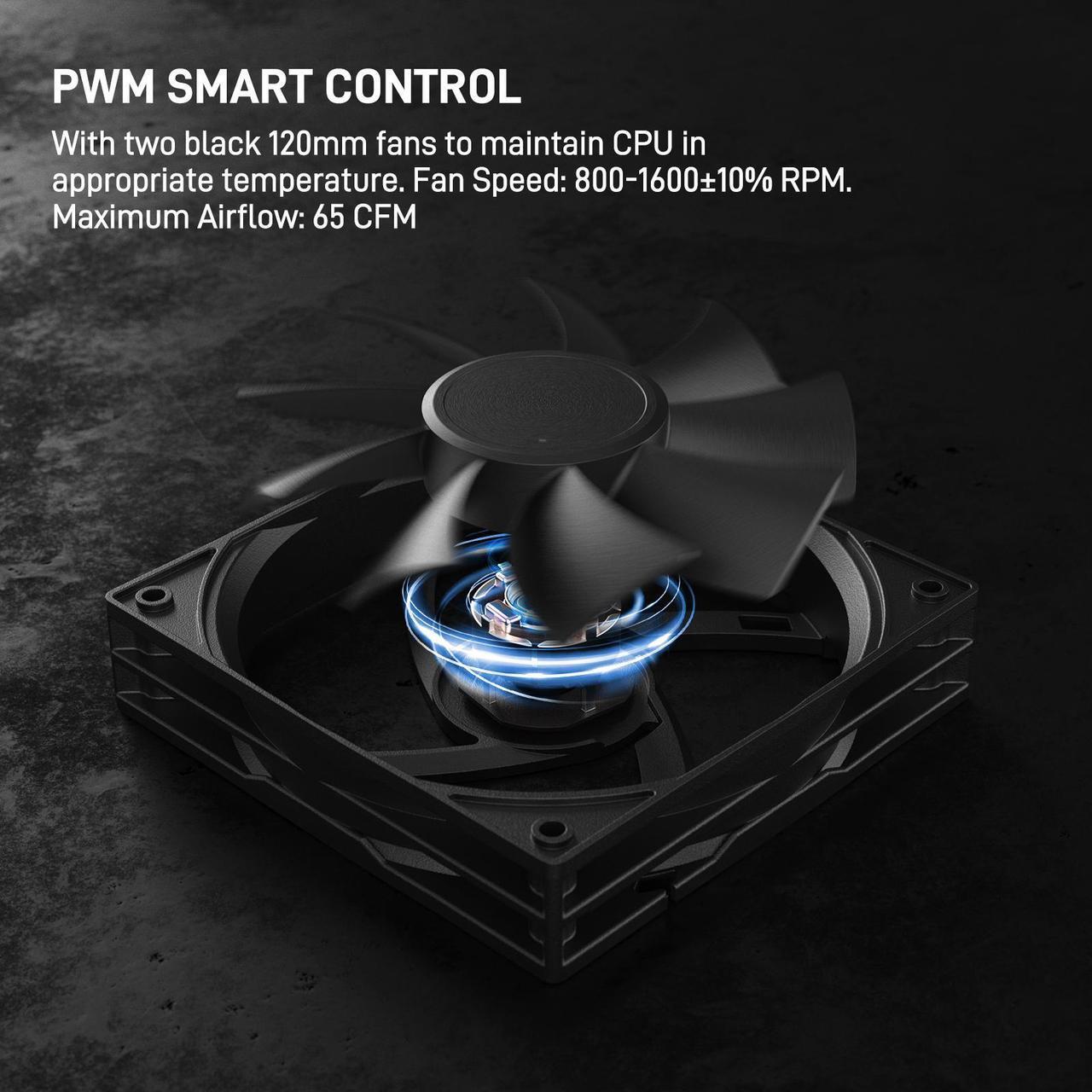 Alt view image 4 of 7 - DARKROCK DT6 CPU Air Cooler, Dual Towers with 6 Copper Heat Pipes, 2 x 120mm PWM Fan for Low Noise Operation, Easy Installation - Brackets for Intel LGA 1851/1700/1200/115X & AMD AM5/AMD4 - Black