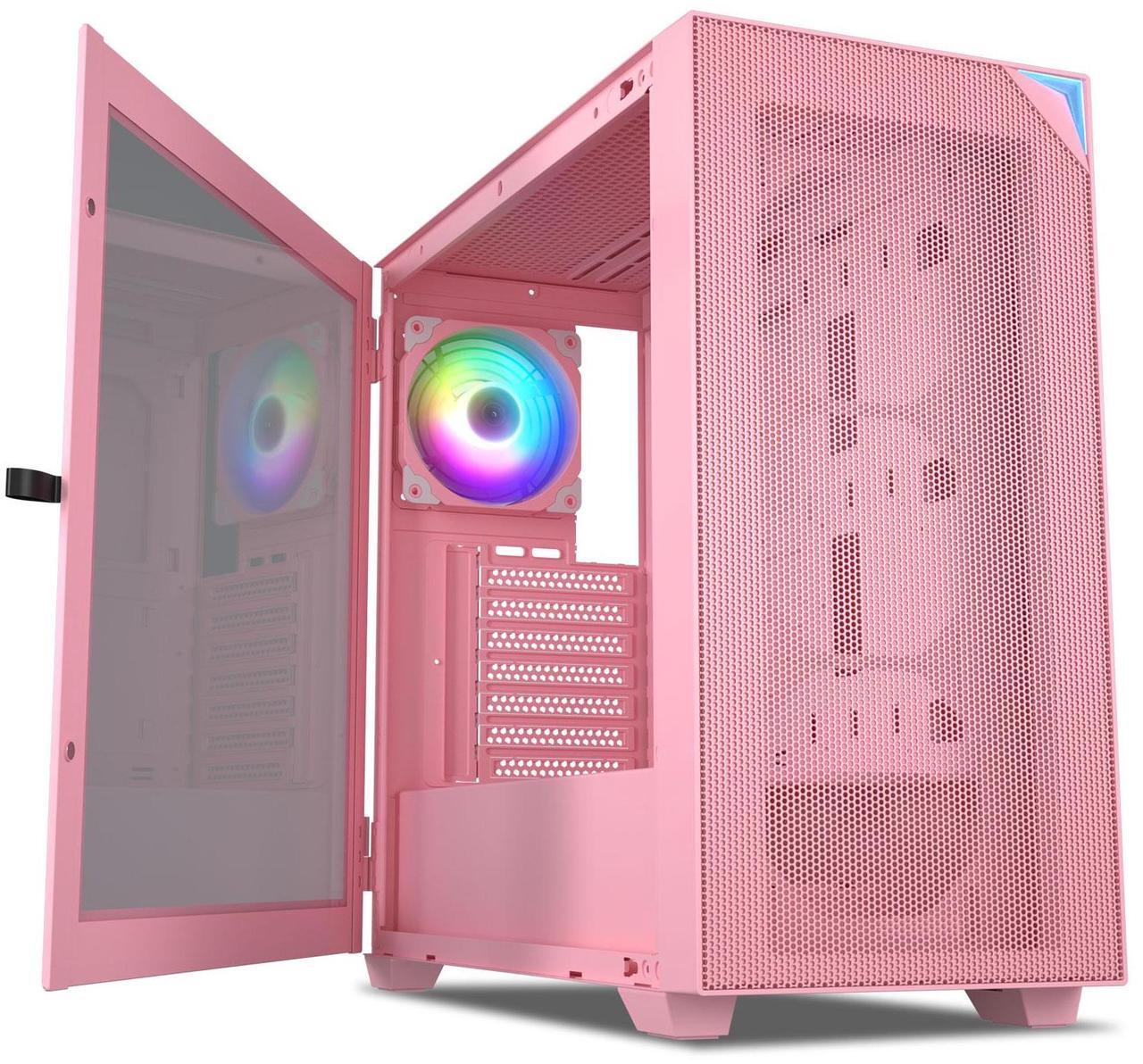 Main image of Vetroo AL800 Pink E-ATX Full Tower PC Gaming Case with 4mm Tempered Glass RTX 50 Series Fully Compatible Side Panel & Mesh Front Panel Support 360mm Radiator 120mm ARGB Fan Included Type-C