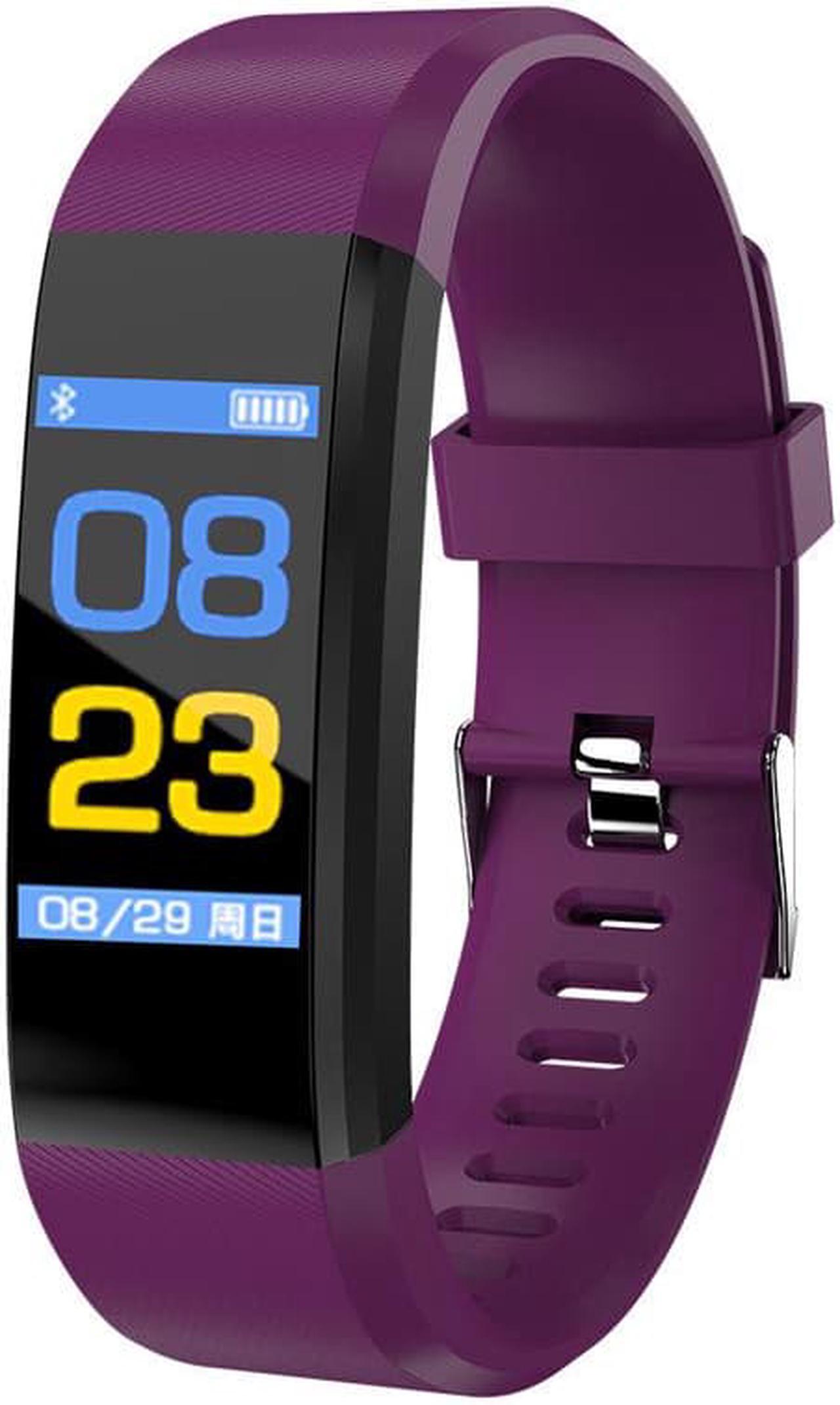 115plus Bluetooth smart bracelet Sports waterproof bracelet healthy heart rate monitoring bracelet Purple