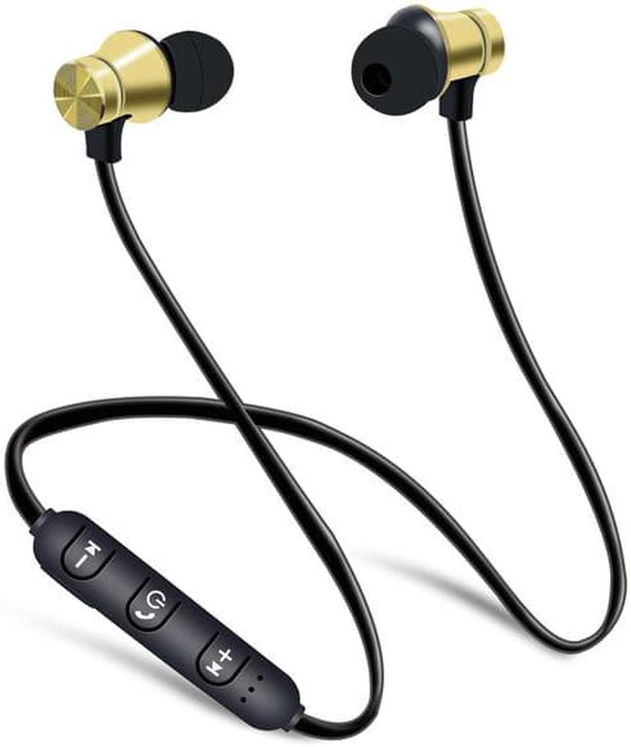 XT11 magnetic suction sports hanging ear binaural Bluetooth headset Gold