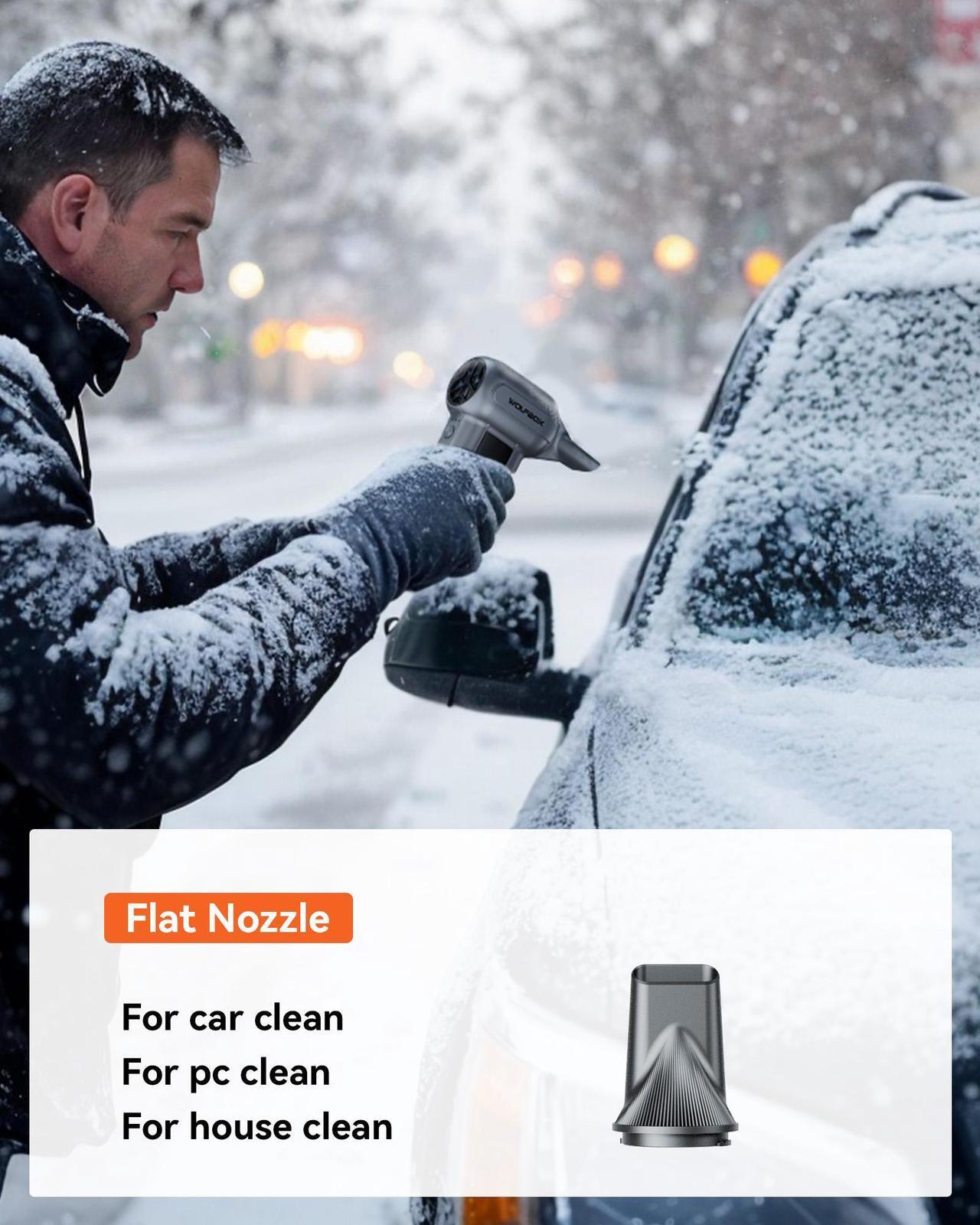 Alt view image 4 of 7 - WOLFBOX MF100 Cordless Air Duster, 150000RPM High-Speed, Rechargeable, 3-Speed Mini Blower for PC, Keyboard, Outdoor Use, Snow & Auto Cleaning - Long-Lasting Battery