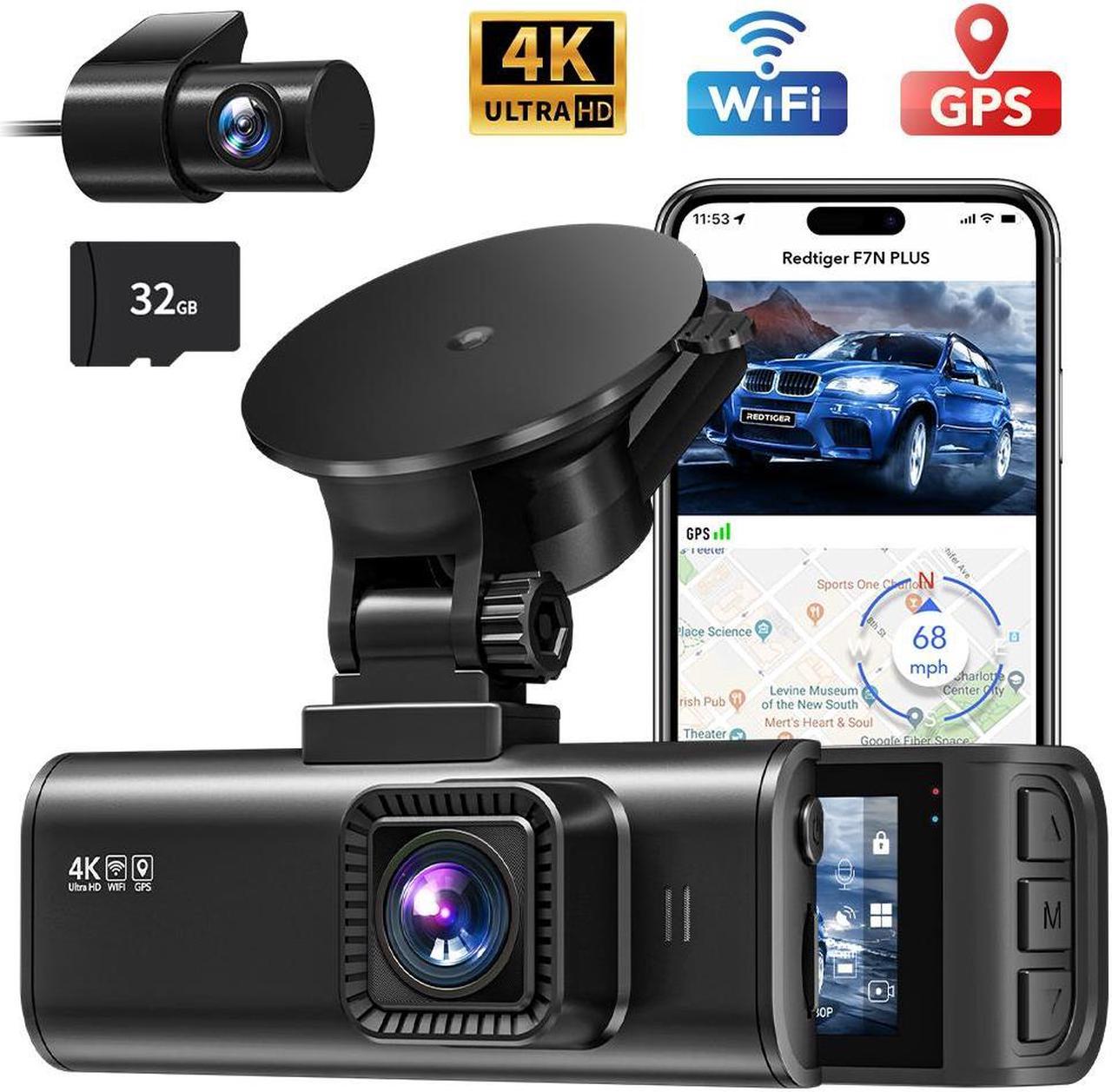 REDTIGER Dashcams Front Rear Dash Camera 4K/2.5K Full HD Car Dashboard Recorder with 3.16 IPS Screen, Wi-Fi GPS Night Vision Loop Recording 170° Wide Angle WDR, Free 32GB Card