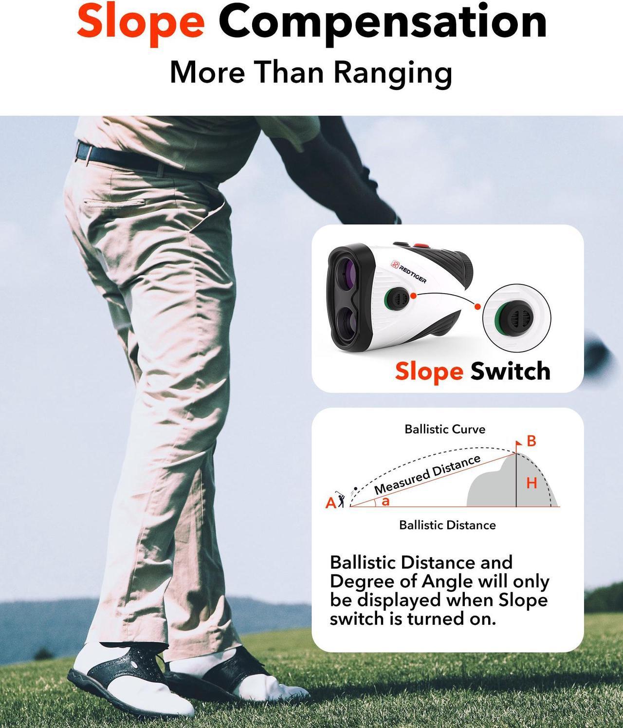 Alt view image 4 of 7 - REDTIGER Golf Rangefinder with Slope, 1200 Yards Laser Range Finder Golfing, 7X Magnification, Flag Pole Locking Vibration, Rechargeable Range Finders with Magnet Stripe
