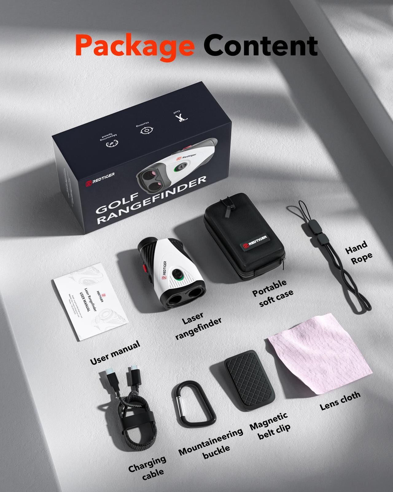 Alt view image 7 of 7 - REDTIGER Golf Rangefinder with Slope, 1200 Yards Laser Range Finder Golfing, 7X Magnification, Flag Pole Locking Vibration, Rechargeable Range Finders with Magnet Stripe