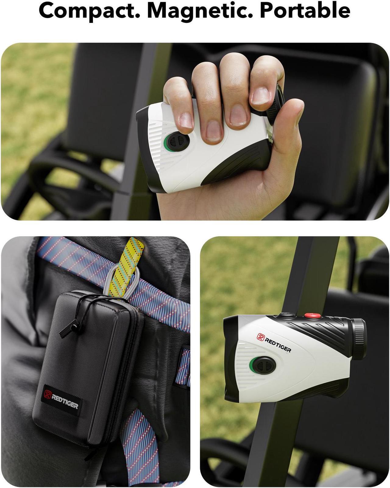 Alt view image 6 of 7 - REDTIGER Golf Rangefinder with Slope, 1200 Yards Laser Range Finder Golfing, 7X Magnification, Flag Pole Locking Vibration, Rechargeable Range Finders with Magnet Stripe