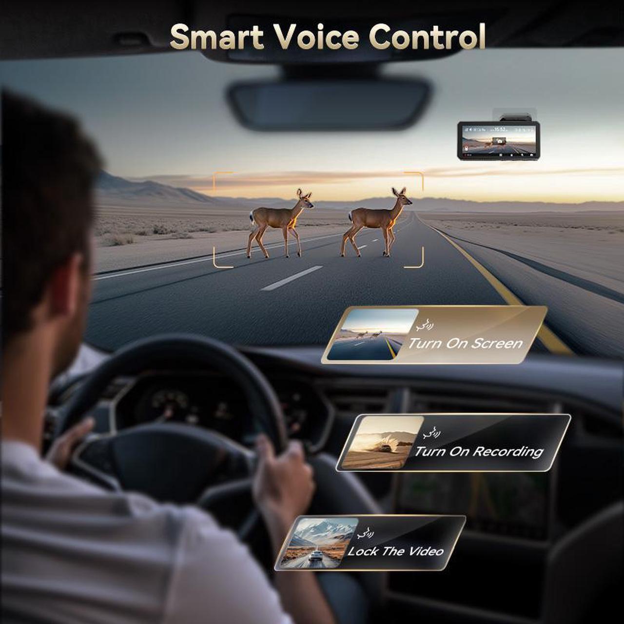 Alt view image 5 of 7 - REDTIGER F77 4K+4K Front and Rear Dash Cam with HDR, Dual STARVIS 2 IMX678 Sensor, Voice Control Dash Camera for Cars with 128GB eMMC Storage, 5.8GHz WiFi, 4'' Touch Screen, 24H Parking Mode