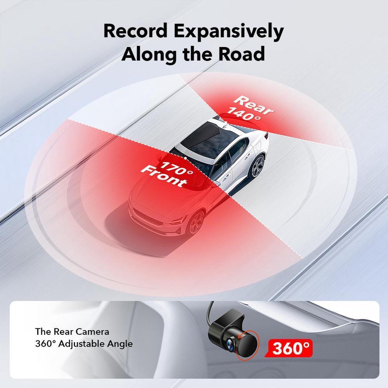 Alt view image 3 of 7 - REDTIGER F7NP Dash cam Front and Rear 4K Dash Camera Full HD Car Dashboard Recorder with 3.16 IPS Screen, Wi-Fi GPS Night Vision Loop Recording, 170° Wide Angle WDR, Free 32GB Card
