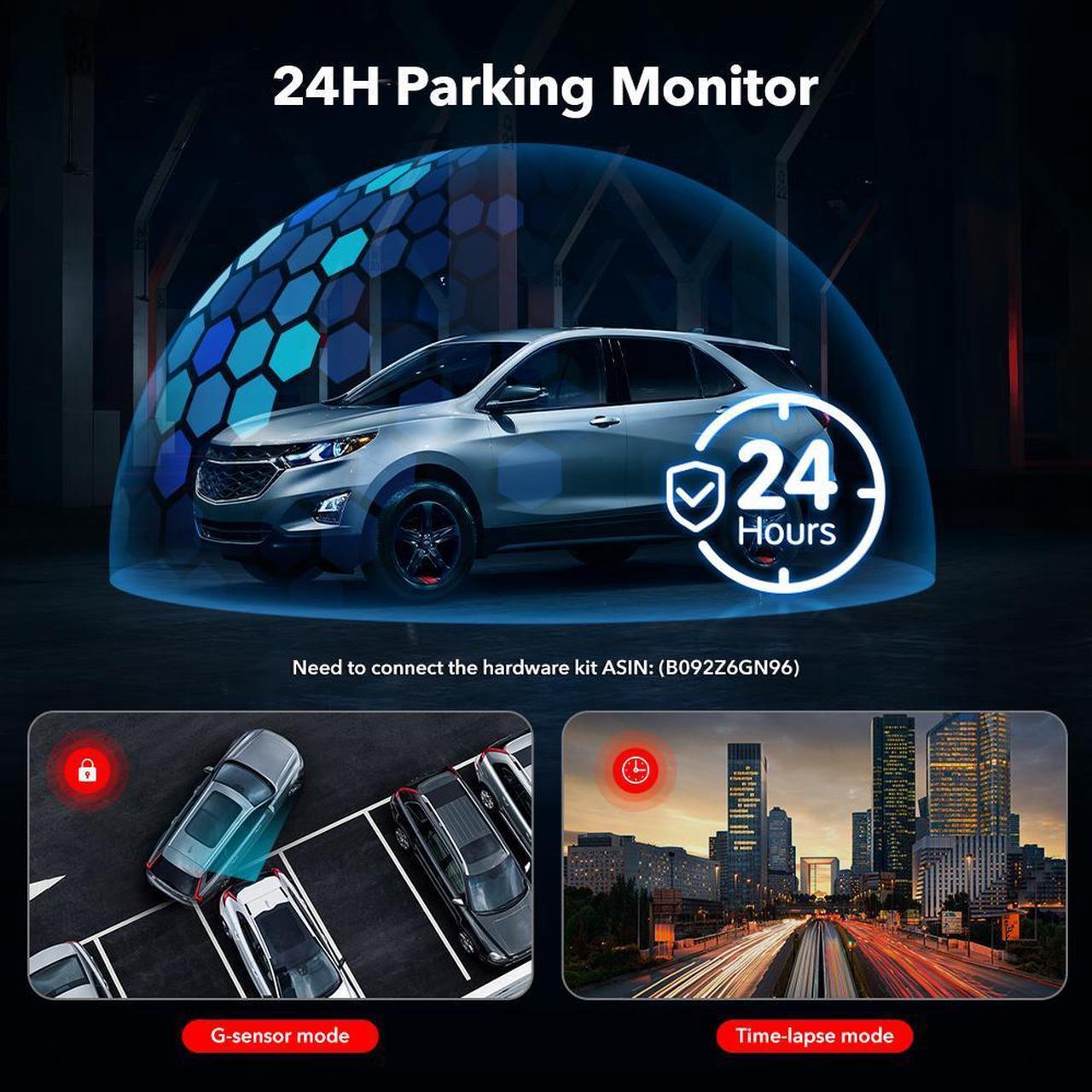 Alt view image 5 of 7 - REDTIGER F7NP Dash cam Front and Rear 4K Dash Camera Full HD Car Dashboard Recorder with 3.16 IPS Screen, Wi-Fi GPS Night Vision Loop Recording, 170° Wide Angle WDR, Free 32GB Card