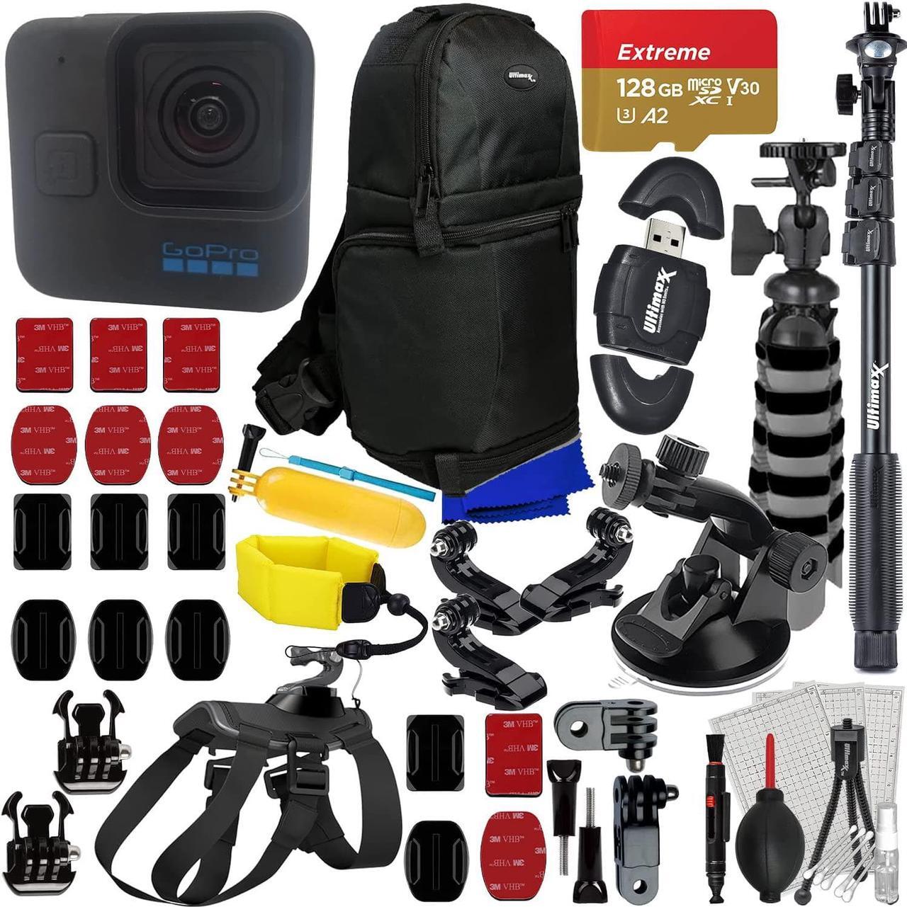 Main image of GoPro HERO11 Black Mini Hero 11 Mega Accessory Kit w Monopod Tripod 64GB Bundle