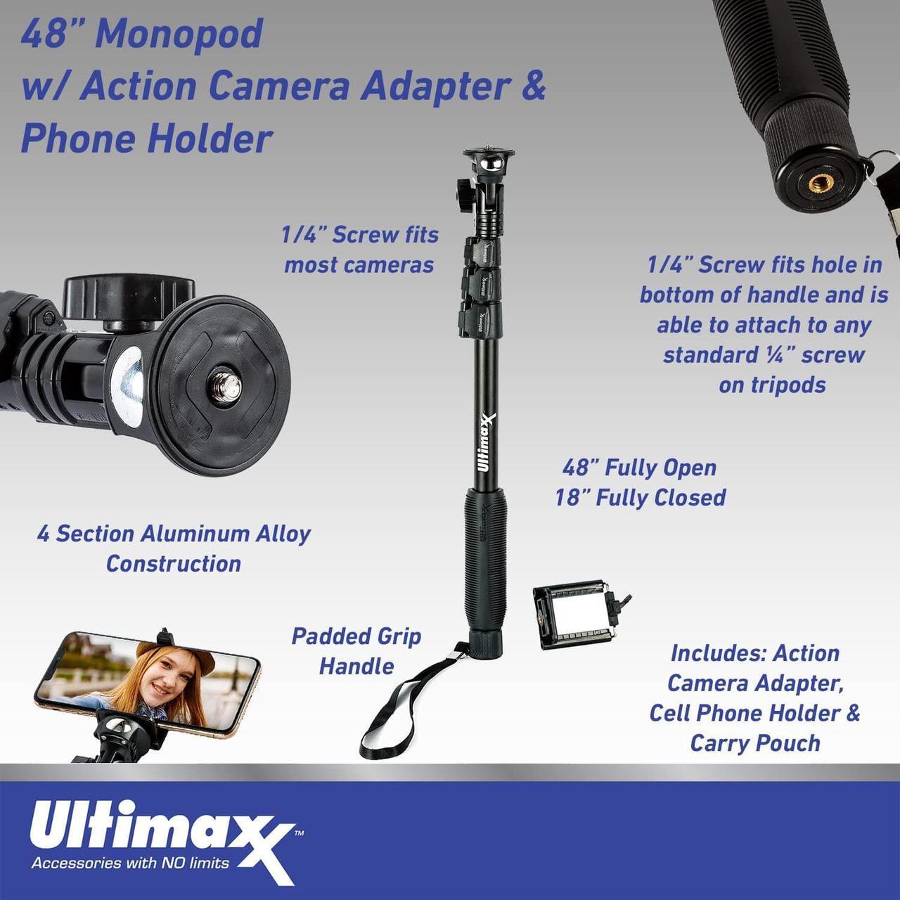 Alt view image 3 of 7 - GoPro HERO11 Black Mini Hero 11 Mega Accessory Kit w Monopod Tripod 64GB Bundle