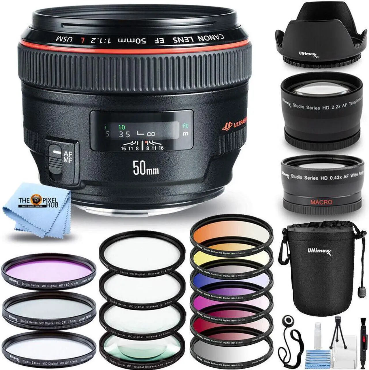Main image of Canon EF 50mm f/1.2L USM Lens (Black) 1257B002 Mega All You Need Filter Bundle