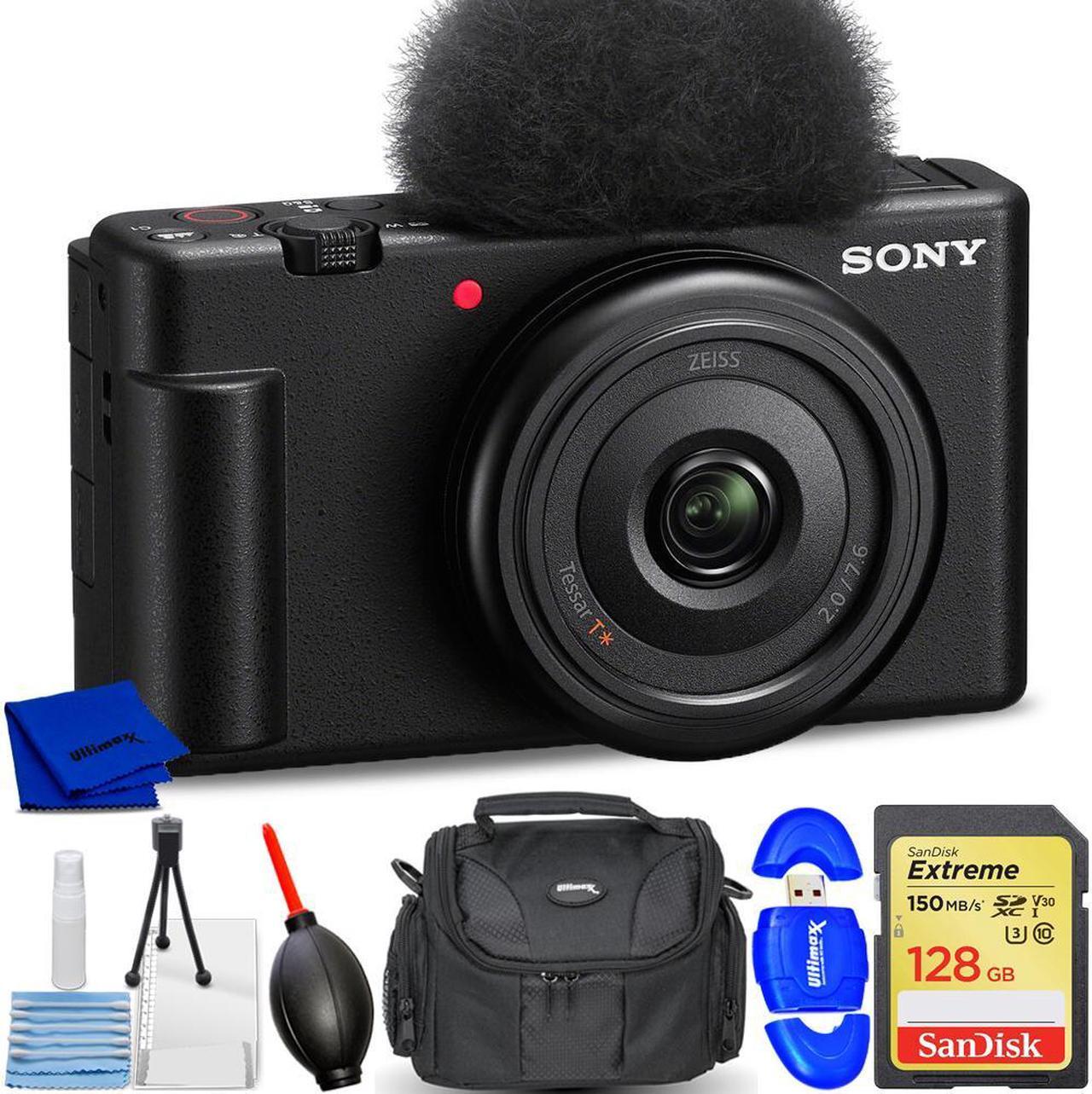 Main image of Sony ZV-1F Vlogging Camera (Black) ZV1F/B - 7PC Accessory Bundle
