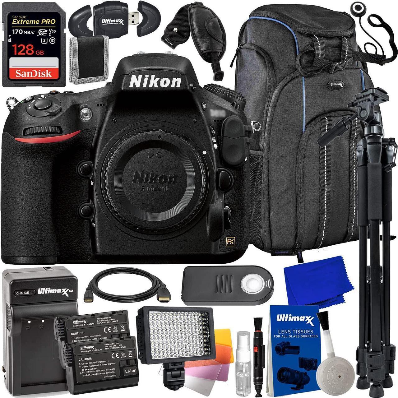 Main image of Nikon D810 36.3MP DSLR Camera (Body Only) 1542 - 16PC Accessory Bundle