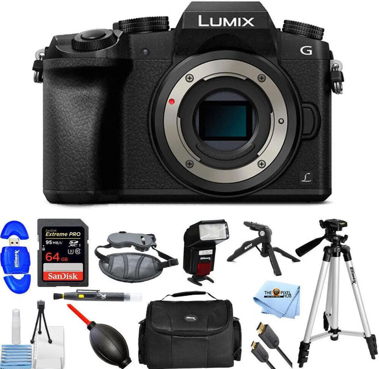 Main image of Panasonic Lumix DMC-G7 Mirrorless Camera - 12PC Accessory Bundle