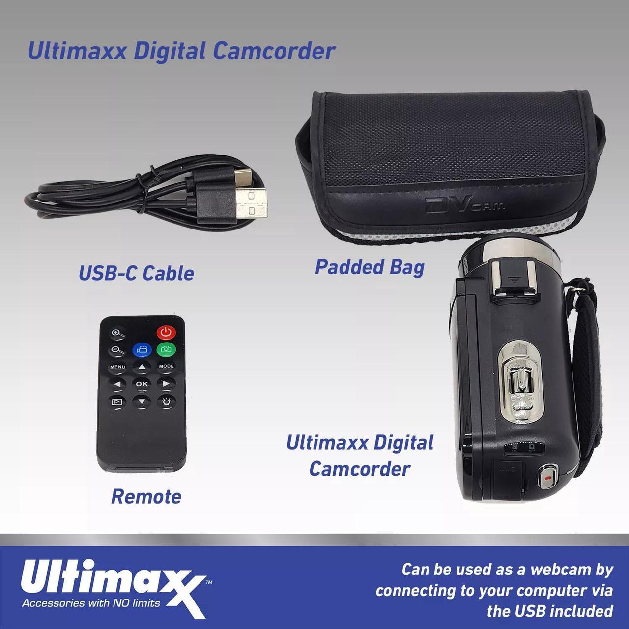 Alt view image 3 of 4 - Ultimaxx 4K Ultra HD 42MP Camcorder Video Vlog Camera with LED Light 15PC Bundle