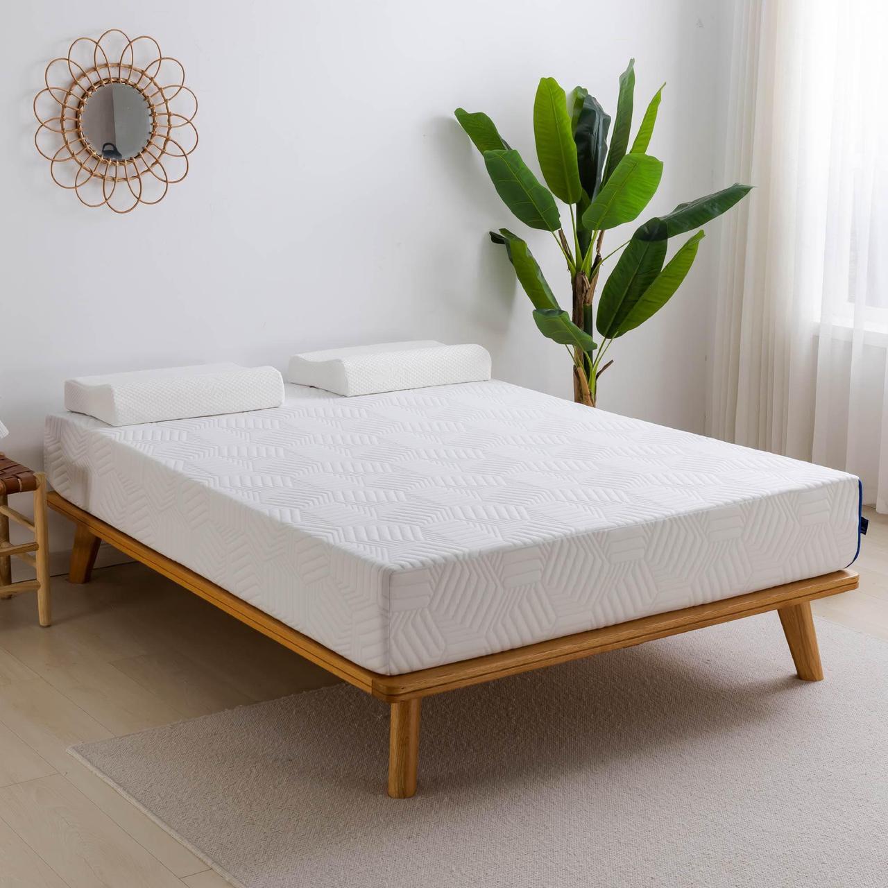 Main image of MLILY Ego Blue 10 inch Memory Foam Mattress in a Box, Cooling Gel Infused, Medium