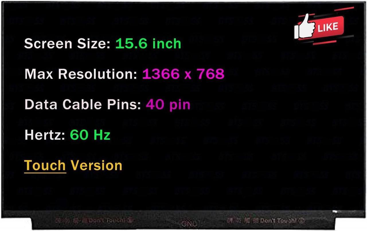Main image of 15.6" for Dell Latitude 15 3550 HD 1366x768 40 pins LCD Touch Screen Replacement Display Panel(Not for Non-Touch)