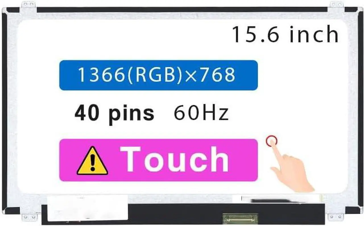 Main image of NUOLAISUN 15.6" Screen Replacement NT156WHM-T00 for Dell Inspiron 15 3565 3558 3567 3576 3580 3583 3593 5555 5566 5558 5559 5583 LCD Display Panel 40 pin 60 HZ (HD 1366x768 Touch)