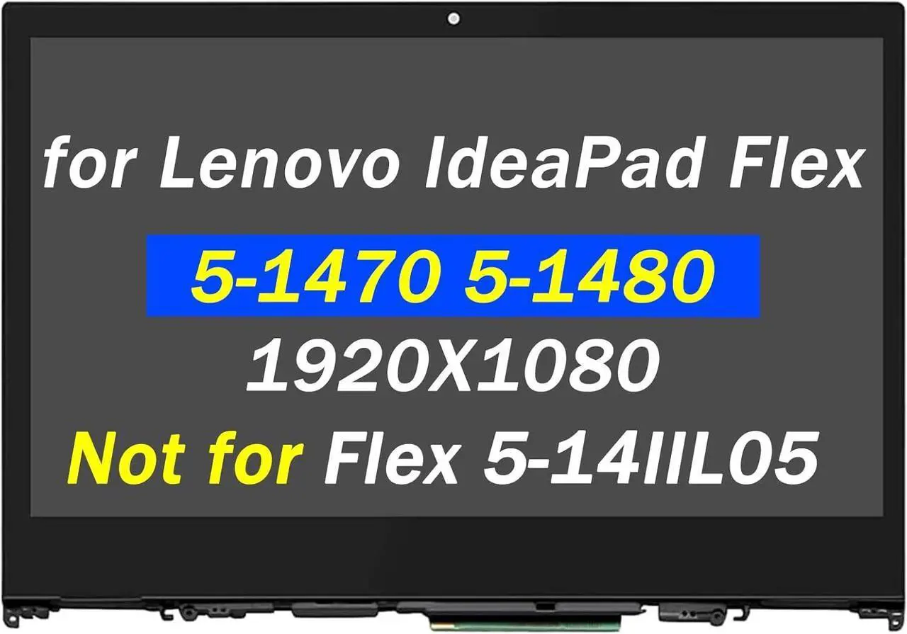 Main image of NUOLAISUN Replacement for Lenovo IdeaPad Flex 5-1470 5-1480 80XA 81C9 5D10N45603 5D10N45602 FullHD 1920x1080 IPS 14.0" LCD Screen Display Touch Assembly Bezel (Not for Flex 5-14 81X2 81X1)