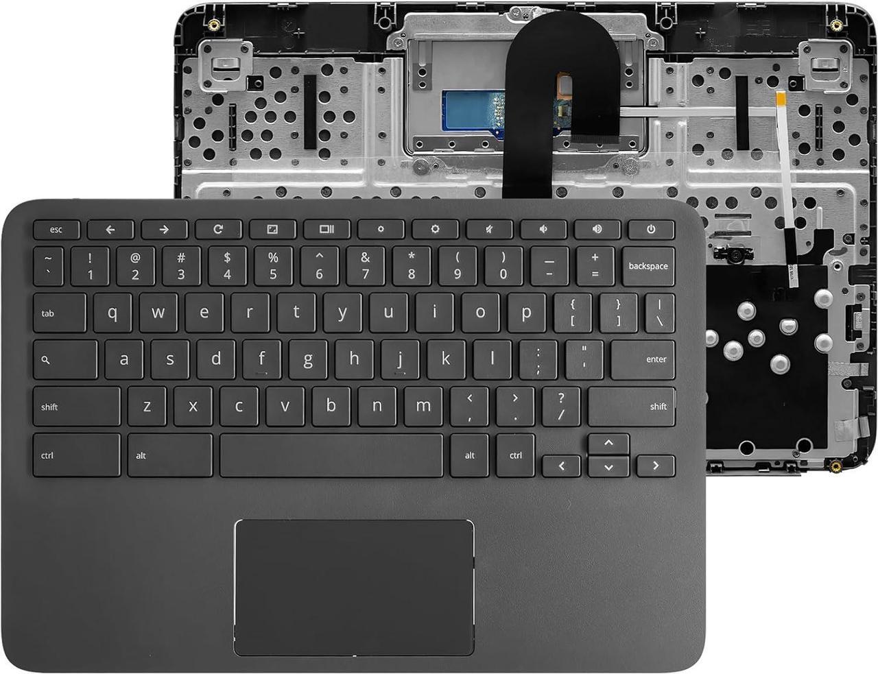 Main image of NUOLAISUN L90338-001 L90339-001 Replacement Upper Case Palmrest for HP Chromebook 11 G8 EE Keyboard Touchpad Assembly Black
