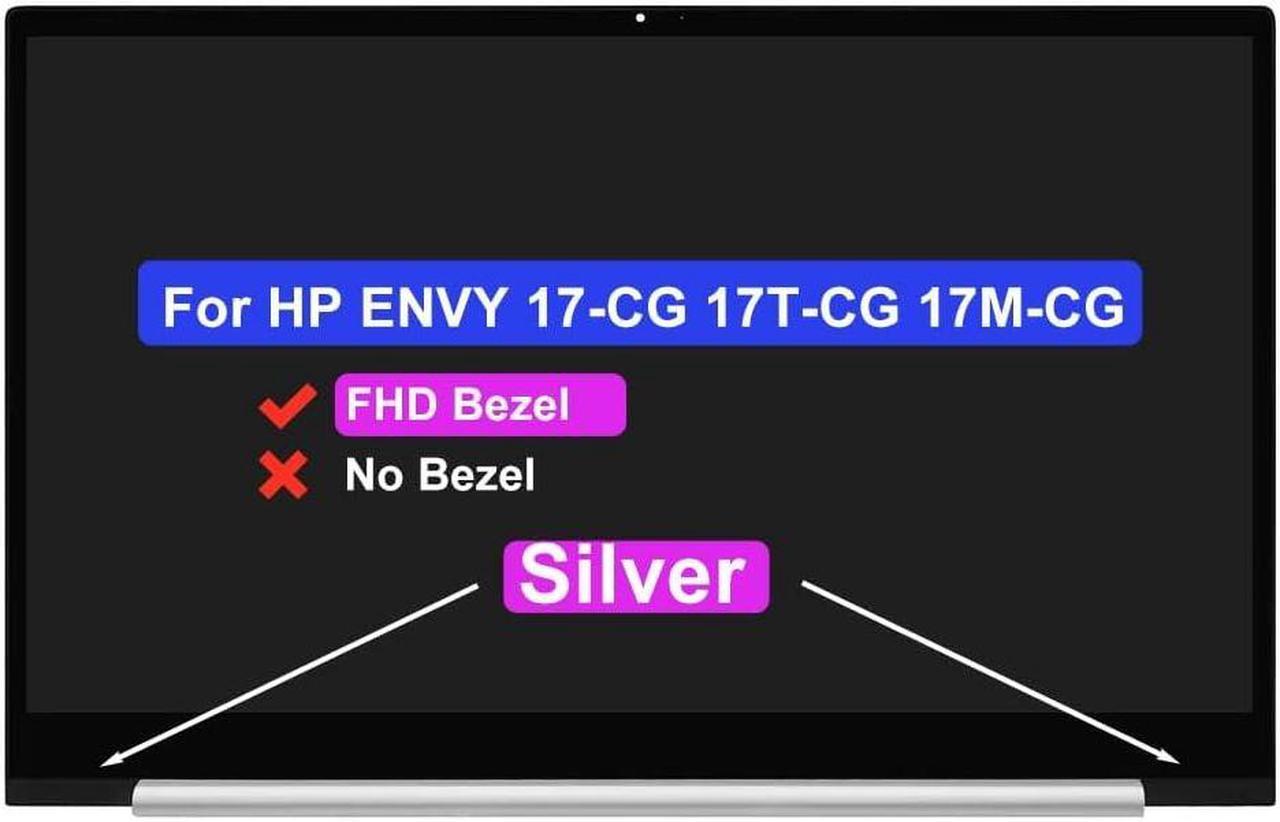 Main image of 17.3" LCD Touch Screen Digitizer Assembly for HP Envy 17-CG 17-CG1029NR FHD 1920 * 1080 Silver Bezel