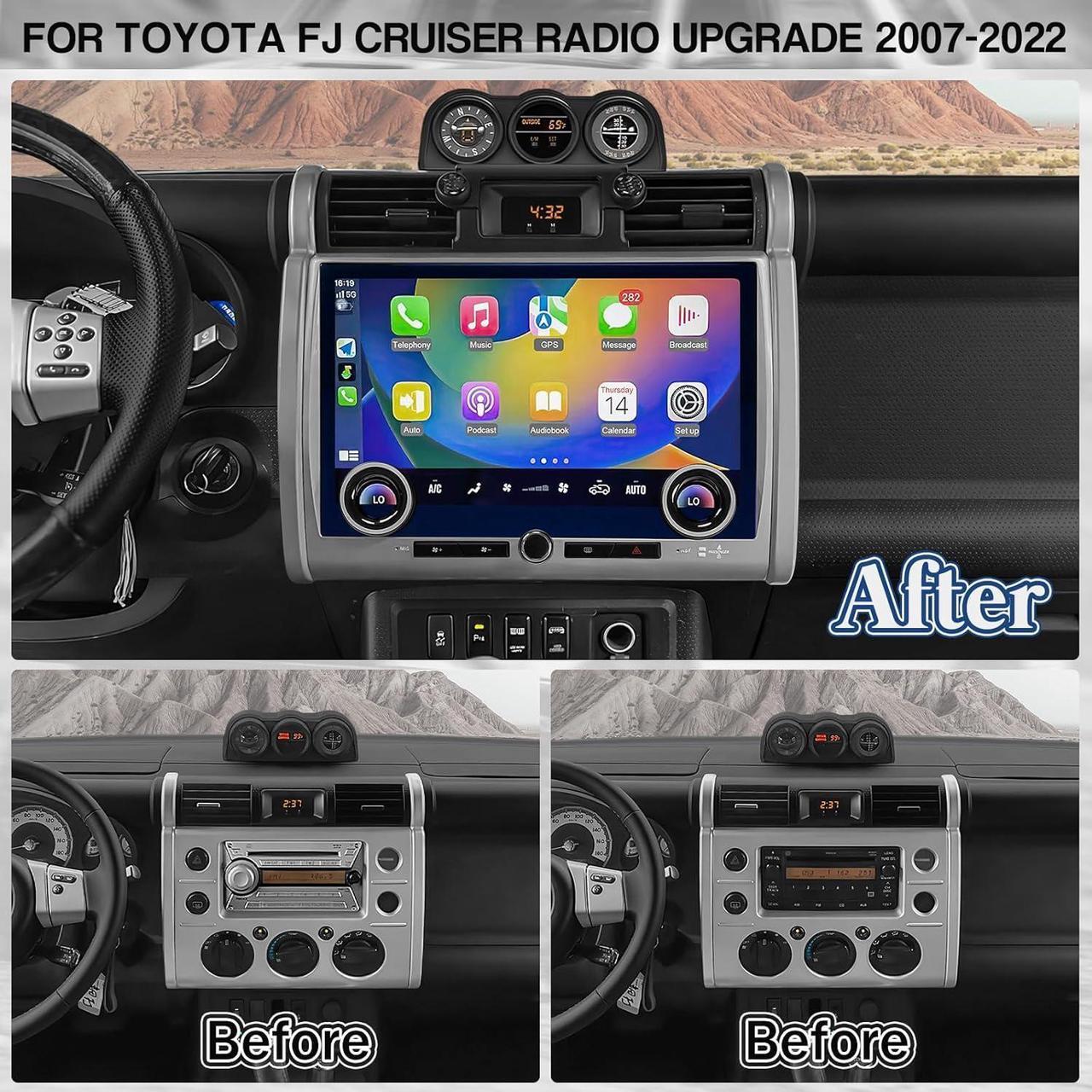 Alt view image 2 of 7 - NUOLAISUN Replacement for Toyota FJ Cruiser Radio Upgrade 2007-2022, Silver 13.3" Android Head Unit TS10, 4+32G, Wireless CarPlay & Android Auto, GPS Navigation, AHD Backup Camera