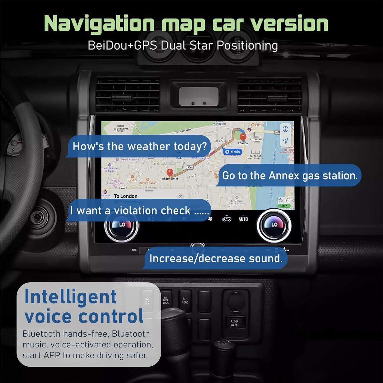 Alt view image 5 of 7 - NUOLAISUN Replacement for Toyota FJ Cruiser Radio Upgrade 2007-2022, Silver 13.3" Android Head Unit TS10, 4+32G, Wireless CarPlay & Android Auto, GPS Navigation, AHD Backup Camera