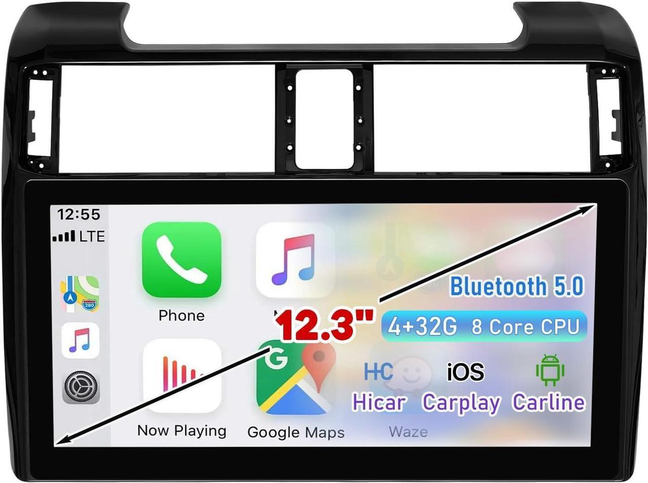 Main image of NUOLAISUN Car Stereo Radio Dash Kit for Toyota 4Runner Radio LCD Screen 2009-2022, Black Lower 12.3" Android Head Unit TS10, 4+32G, Wireless CarPlay & Android Auto, GPS Navigation, AHD Backup Camera