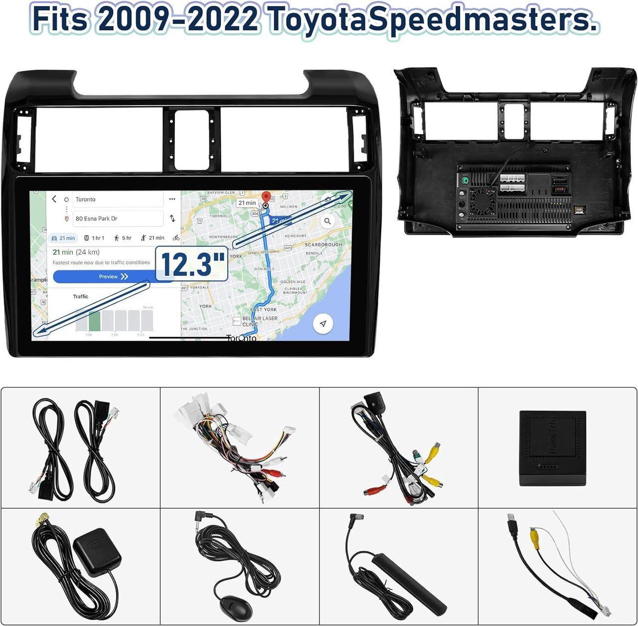 Alt view image 7 of 7 - NUOLAISUN Car Stereo Radio Dash Kit for Toyota 4Runner Radio LCD Screen 2009-2022, Black Lower 12.3" Android Head Unit TS10, 4+32G, Wireless CarPlay & Android Auto, GPS Navigation, AHD Backup Camera
