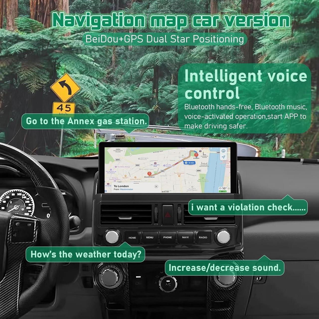 Alt view image 7 of 7 - Car Stereo Radio Dash Kit for Toyota 4Runner 2009-2022 Black Upper 12.3" Android Head Unit Easy Install Wireless CarPlay & Android Auto WiFi DSP 4G GPS Multimedia Navigation AHD Backup Camera