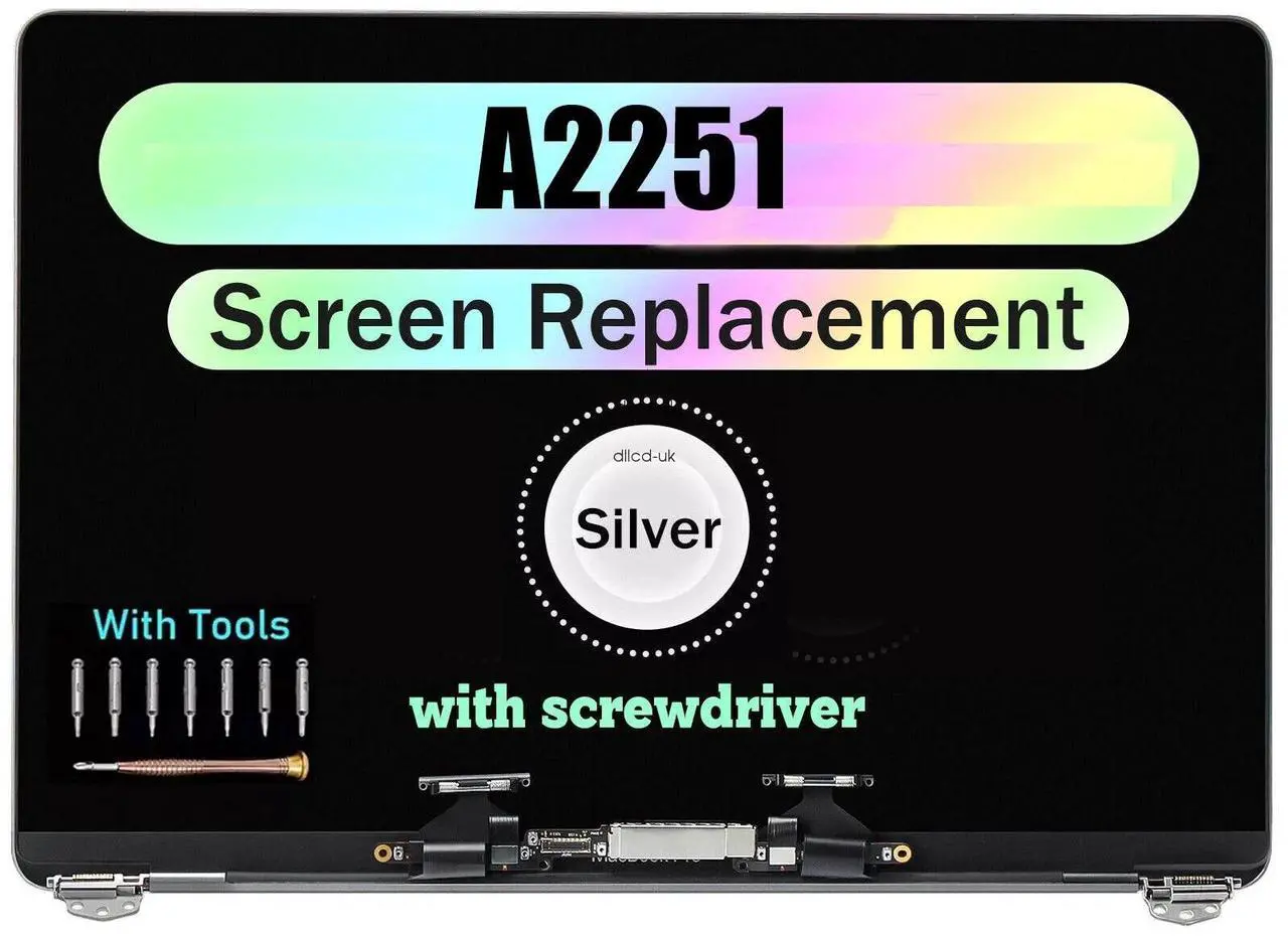 Main image of NUOLAISUN Screen Replacement for MacBook Pro 13" A2251 2020 Year EMC 3348 Retina LCD Screen Display Full Assembly (Sliver)