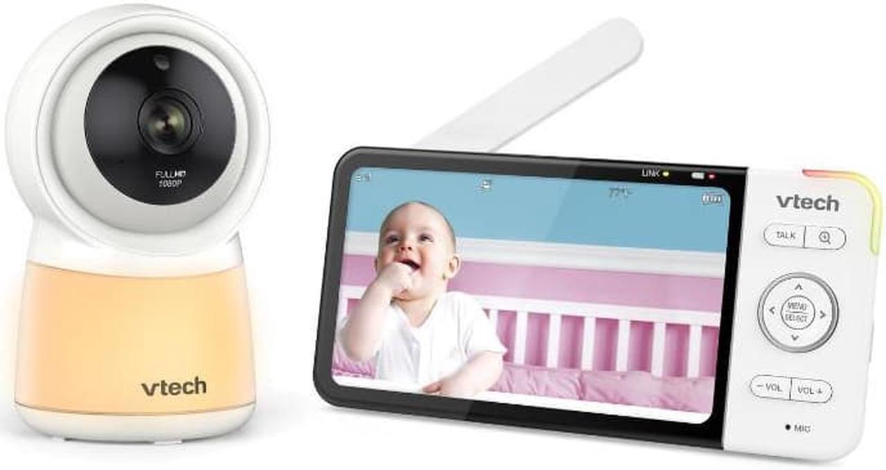 VTech RM5754HD Smart Wi-Fi Video Baby Monitor 5 1080p HD Camera, Built-in night light & 1 Camera, White