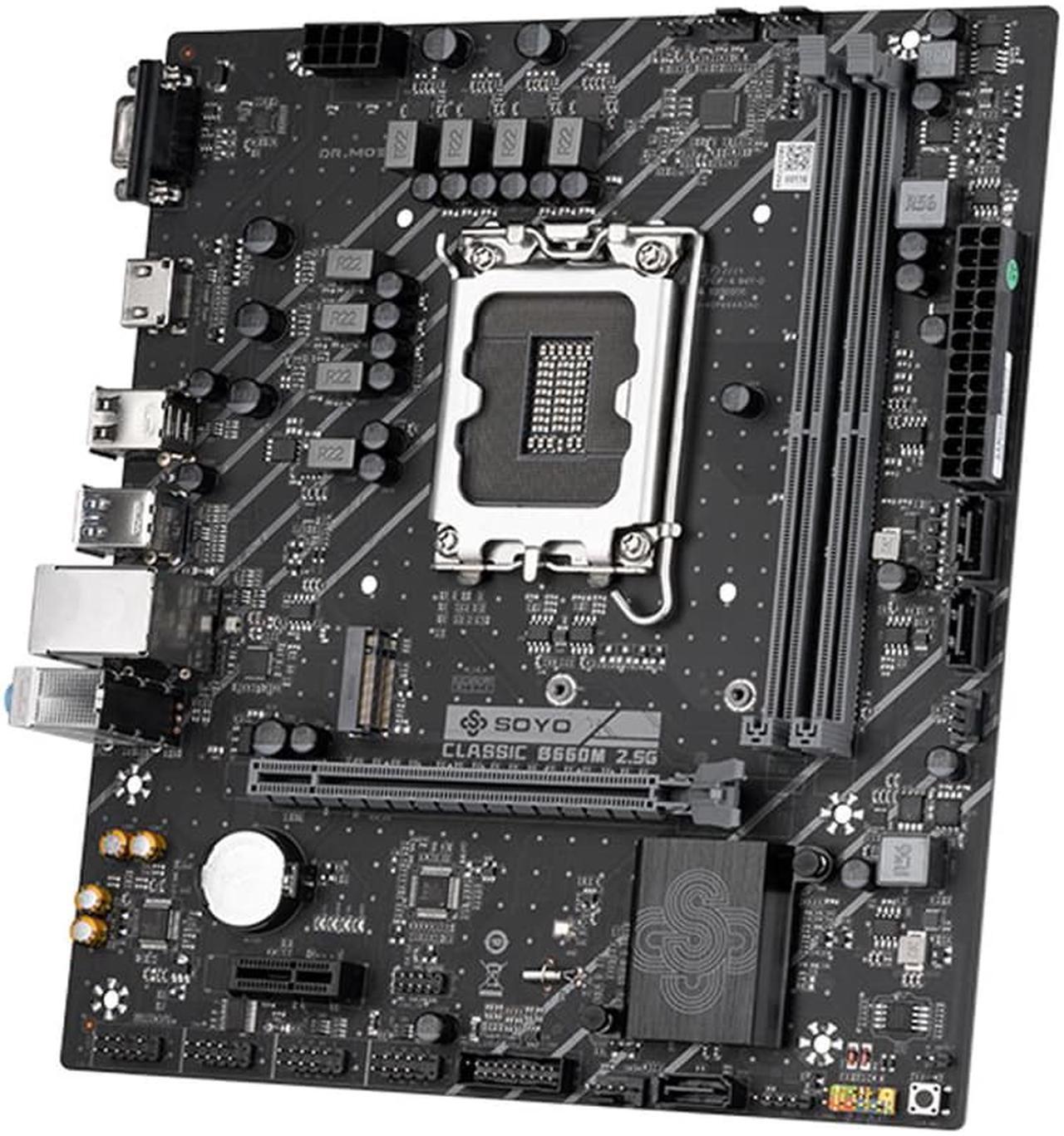 Alt view image 2 of 6 - SOYO SY-Classic B660M 2.5G DDR4 Memory Slots Rams Computer VGA Motherboard Supports CPU 12400 /12400F/12700(INTEL B660/LGA 1700)
